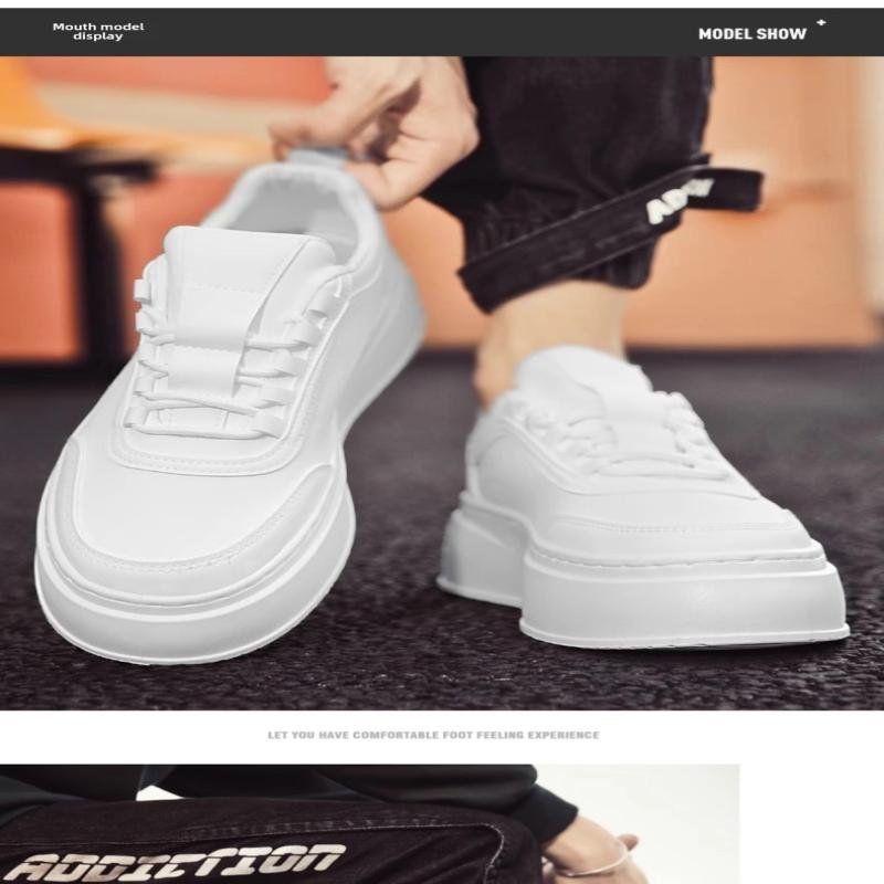 Platform White Shoes, Thick Soles, Height Increasing, Casual, Youth Style