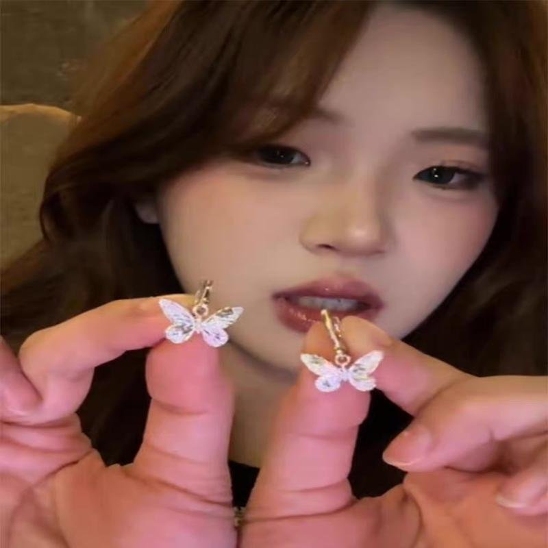 Vintage Silver Butterfly Earrings for Women