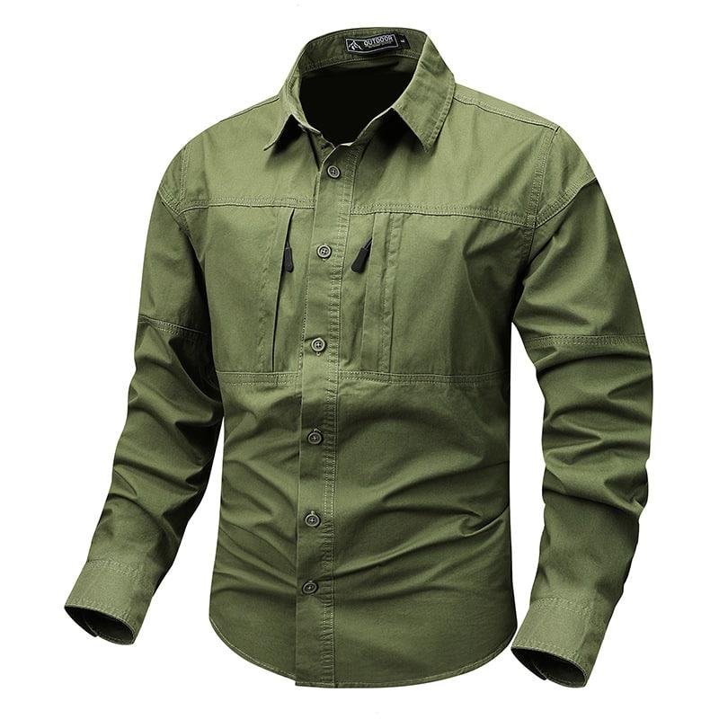 Men's Spandex Nylon Full Sleeve Durable Tactical Casual Shirt Long Sleeve for Hiking Climbing Hunting Style