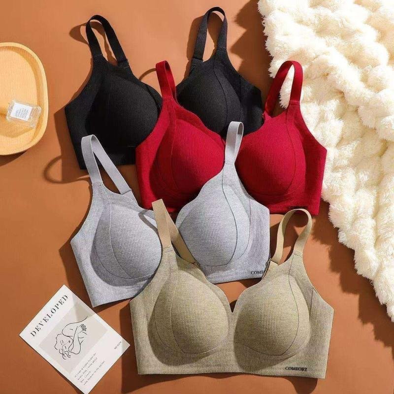 Naked Feeling Comfortable Lift Soft Support Thermal Bra for Women Anti-Sagging Push-Up Breathable Seamless With Logo on Cup