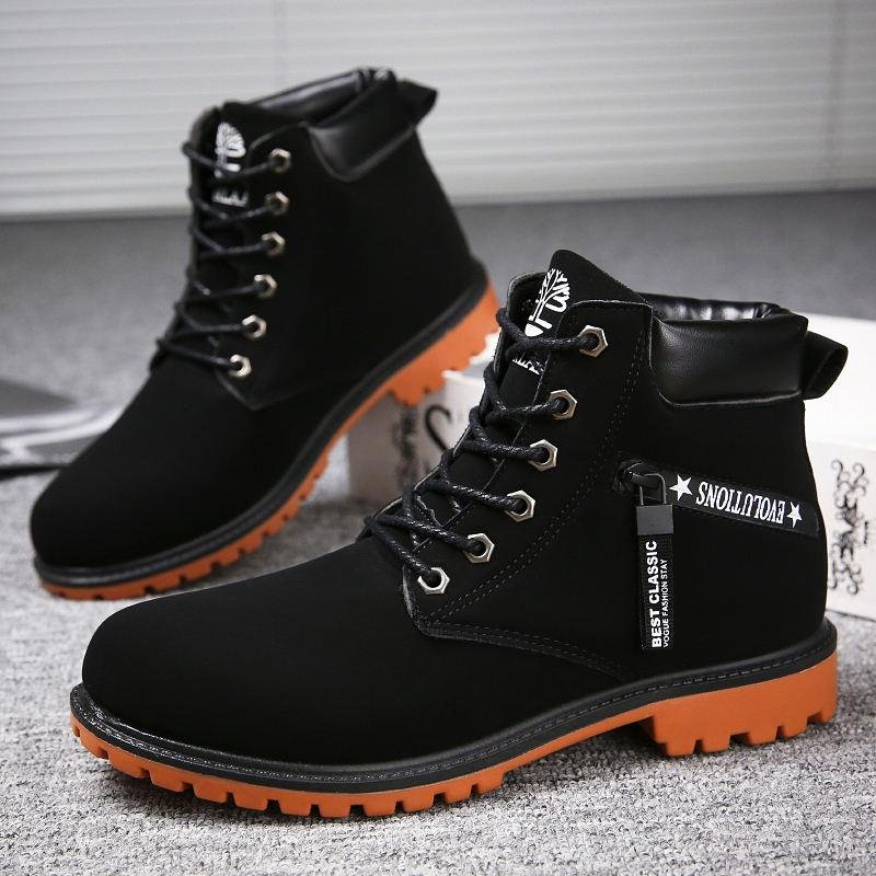A18-24 Men Brand Office Shoes Fashion Boots Man Pu Men Shoes Walking Style Shoes