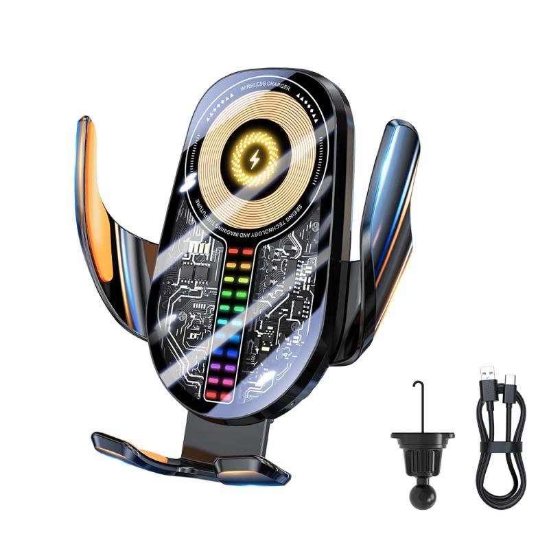 Stable Mobile 15W Car Wireless Charger with Automatic Clamping and Infrared Induction