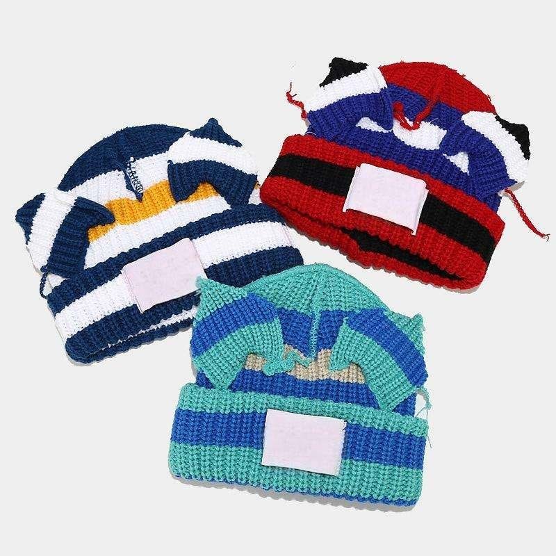 Best Selling Colorful Knitted Ear Feature Durable Customizable Adorable Unisex Daily Wear Beanie