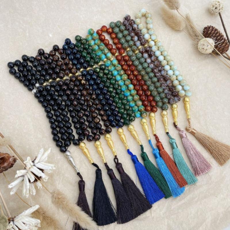 Hot Sell High Quality Religious Jewelry Gifts Exquisite Muslim Rosary Necklace Fashion 33Pcs 10mm Beads Arabic Tassel Bracelet