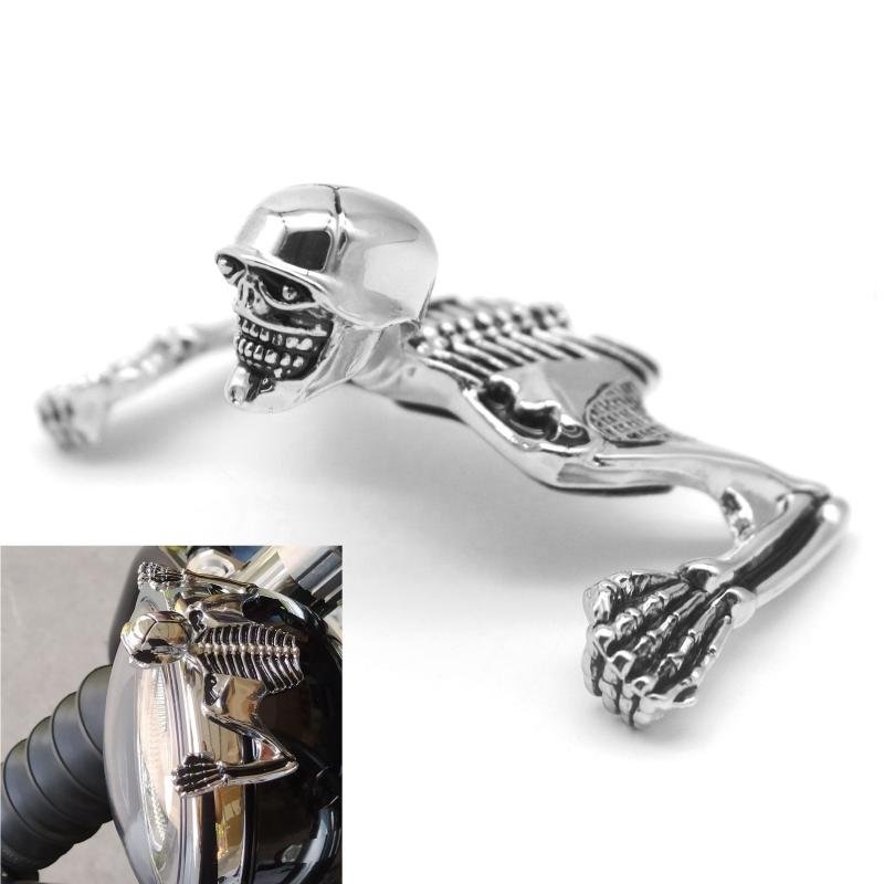 Motorcycle Accessories Skeleton Mudguard Decorative Figure Cafe Racer Fender Trim Housing Headlight Description