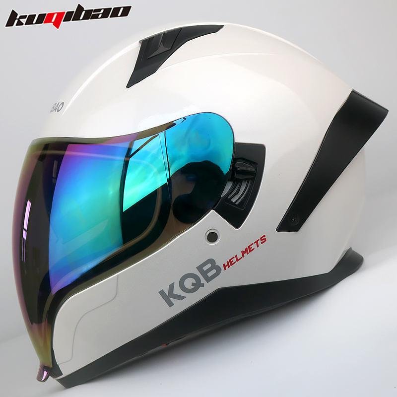 Full Face Motorcycle Helmet Dual Lens Water-Resistant ABS 3C Certified Ghost Face Design All Seasons Use