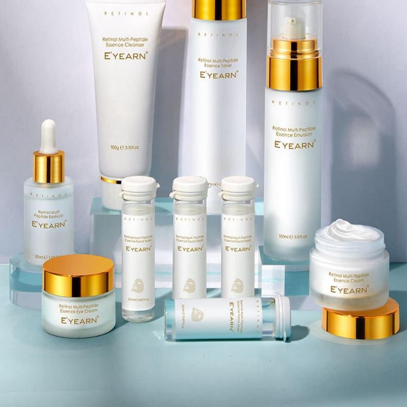 Retinol Multi Peptides Korean Skin Care Kit 11pcs for Women with Retinol Cream Serum Lotion Toner Face Wash Face Mask Eye Cream