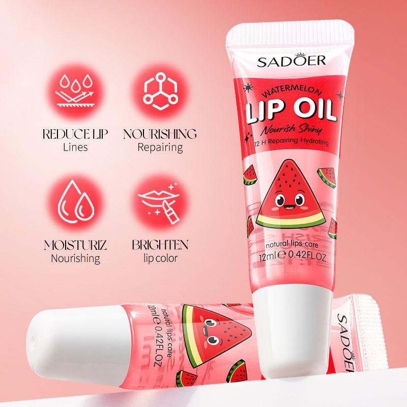 The Most Popular SADOER Watermelon Moisturizing and Brightening Lip Oil Lip Anti-chapping and Nourishing Lipstick