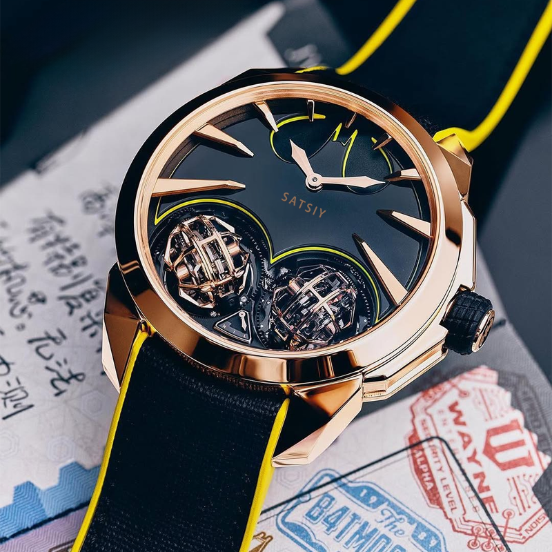 JACOB&COA Limited Edition Skull Chronograph Plated Automatic Stainless Steel Case Genuine Leather Strap