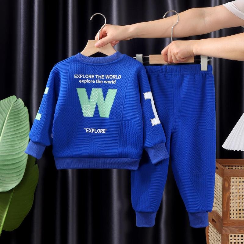 1-12Years Children's Clothing Set Autumn New Boys' Baby Long Sleeve Tops Pants Two Piece Children's Leisure Sports Set