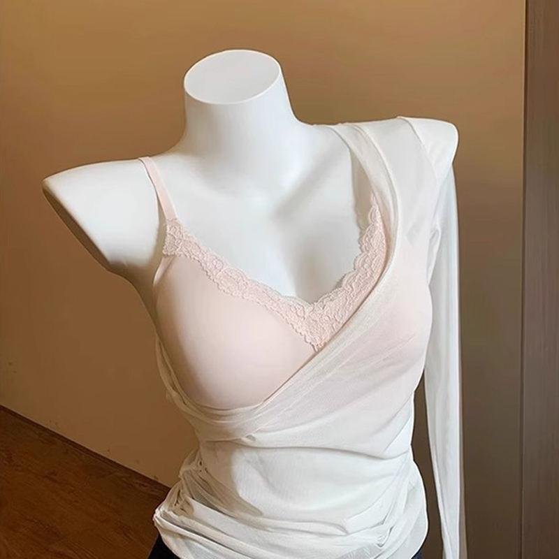 Adhesive Push up Seamless Bra Sexy Lace Comfortable Push up Traceless Everyday Comfortable Anti Sagging Women's Bra