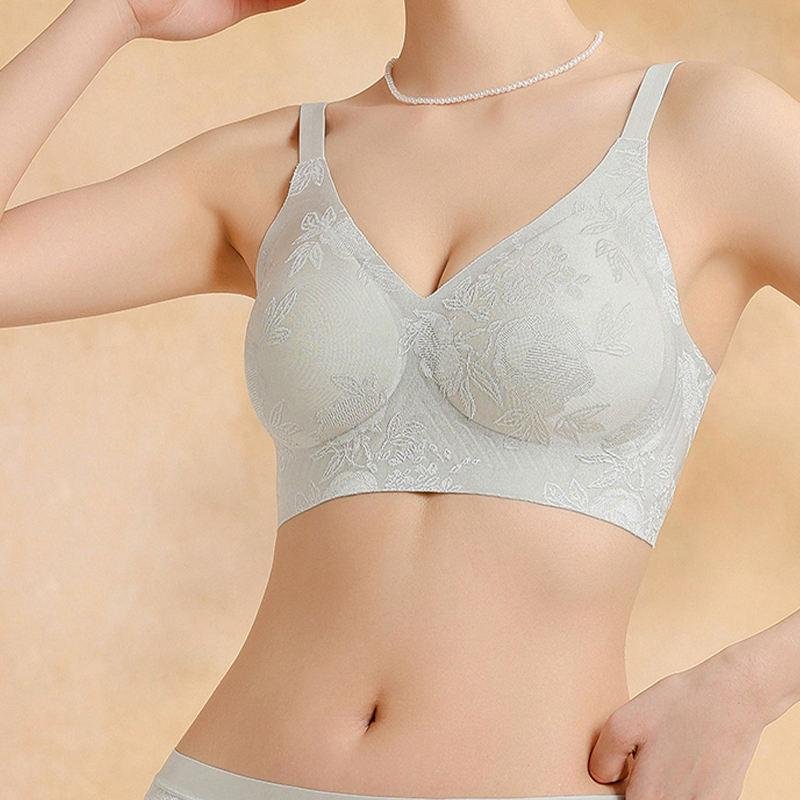 Wholesale Soft Comfortable Chinese-style Wireless Elastic Straps Fixed Padding Women's Bras