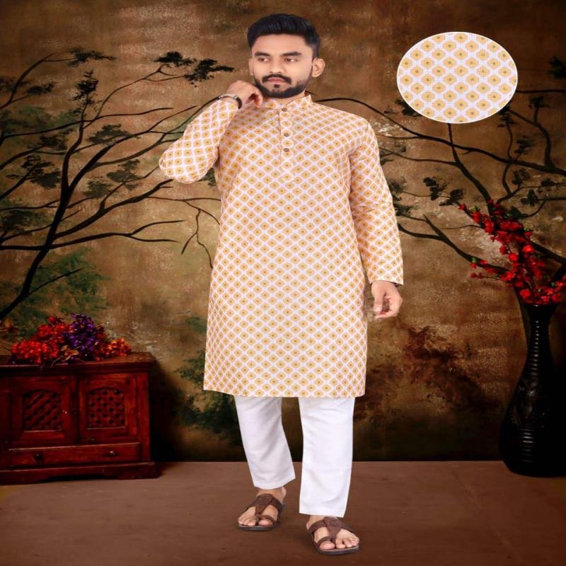 Hot New Ethnic Clothing Men Kurta Pajama for Wedding and Party Wear Available at Wholesale Price From India