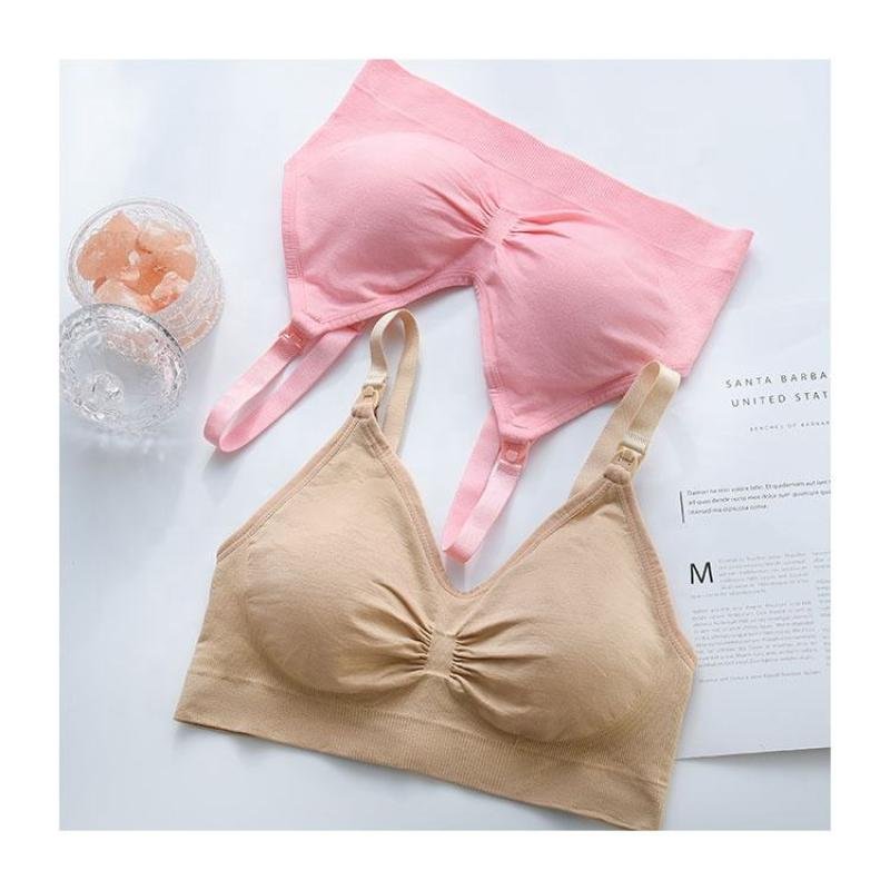 RTS Quick Delivery Small MOQ Manufacturer of Breathable Breast Feeding Bras Seamless Maternity Nursing Sports Bra