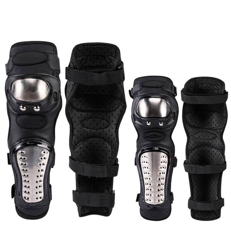 Stainless Steel Knee and Elbow Pads Safety Gear Set with EVA Material for Motorcycle Racing Protective Gear