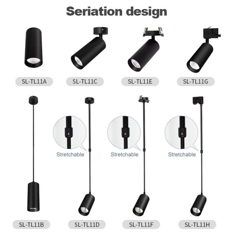 Modern Dimmable Hanging LED Spotlight Recessed COB Down Light Rail Magnetic Track Spot Light Surface Mounted Ceiling Downlight